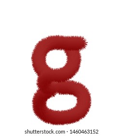 Font fluffy and furry vector brown lowercase g