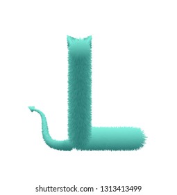Font fluffy and furry vector capital L