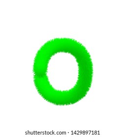 Font fluffy and furry vector green lowercase o