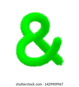 Font fluffy and furry vector green special character ALT38