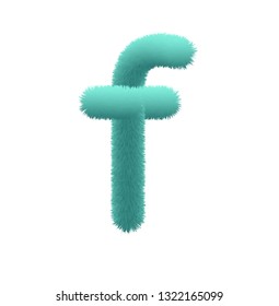 Font fluffy and furry vector lowercase f