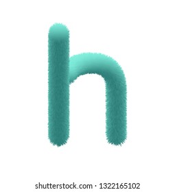 Font fluffy and furry vector lowercase h