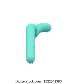 Font fluffy and furry vector lowercase r