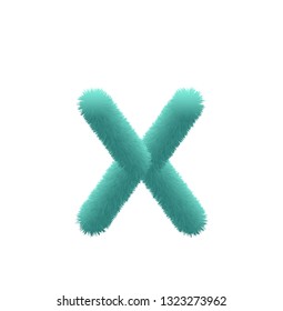 Font fluffy and furry vector lowercase x