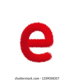 Font fluffy and furry vector lowercase e