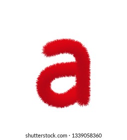 Font fluffy and furry vector lowercase a