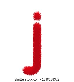 Font fluffy and furry vector lowercase j