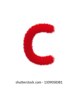 Font fluffy and furry vector lowercase c