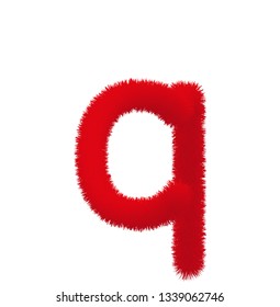 Font fluffy and furry vector lowercase q