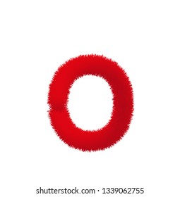 Font fluffy and furry vector lowercase o
