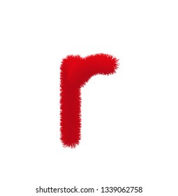 Font fluffy and furry vector lowercase r