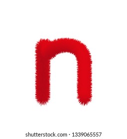 Font fluffy and furry vector lowercase n