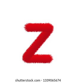 Font fluffy and furry vector lowercase z