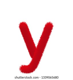 Font fluffy and furry vector lowercase y