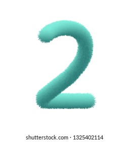 Font fluffy and furry vector number 2