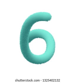 Font fluffy and furry vector number 6