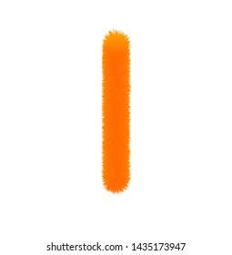 Font fluffy and furry vector orange lowercase l