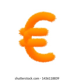 Font fluffy and furry vector orange special character ALT0128