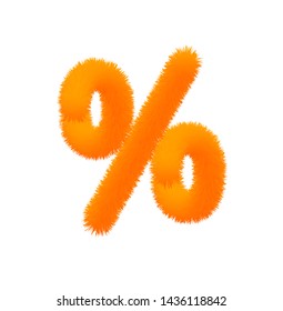 Font fluffy and furry vector orange special character ALT37