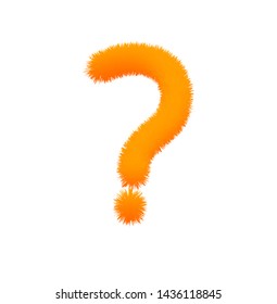 Font fluffy and furry vector orange special character ALT63