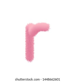 Font fluffy and furry vector pink lowercase r