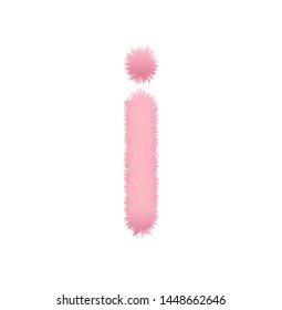 Font fluffy and furry vector pink lowercase i