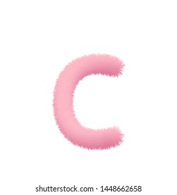 Font fluffy and furry vector pink lowercase c