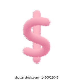 Font fluffy and furry vector pink special character 