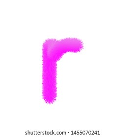 Font fluffy and furry vector violet lowercase r