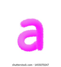 Font fluffy and furry vector violet lowercase a