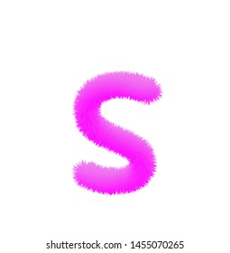 Font fluffy and furry vector violet lowercase s