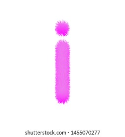 Font fluffy and furry vector violet lowercase i