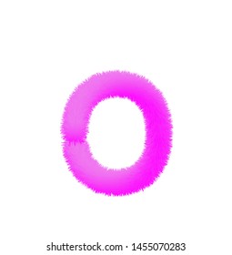 Font fluffy and furry vector violet lowercase o