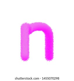 Font fluffy and furry vector violet lowercase n
