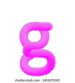 Font fluffy and furry vector violet lowercase g