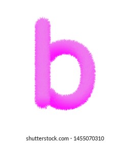 Font fluffy and furry vector violet lowercase b
