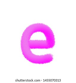 Font fluffy and furry vector violet lowercase e