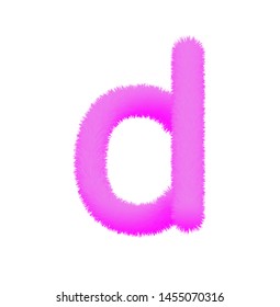Font fluffy and furry vector violet lowercase d
