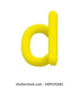 Font Fluffy And Furry Vector Yello Lowercase D