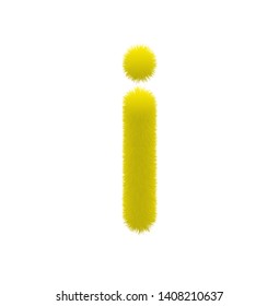 Font fluffy and furry vector yellow lowercase i