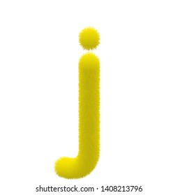 Font fluffy and furry vector yellow lowercase j