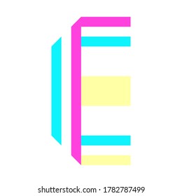 Font folded from colored paper parts, Bright colored alphabet, letter Z