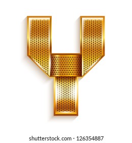 Font Folded Metallic Gold Perforated Ribbon Stock Vector (Royalty Free ...