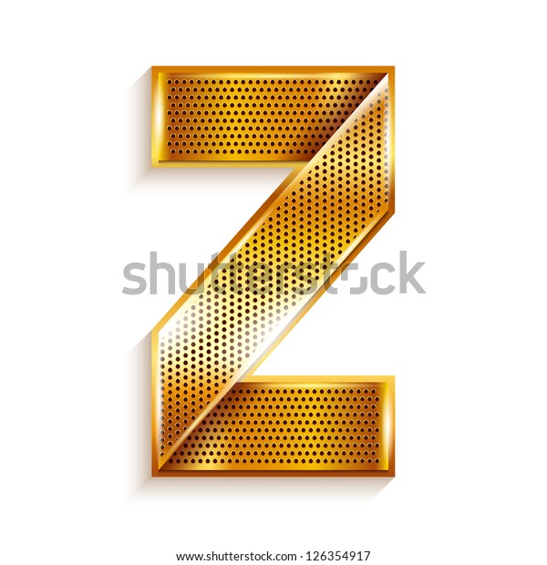 Font Folded Metallic Gold Perforated Ribbon Stock Vector (Royalty Free ...