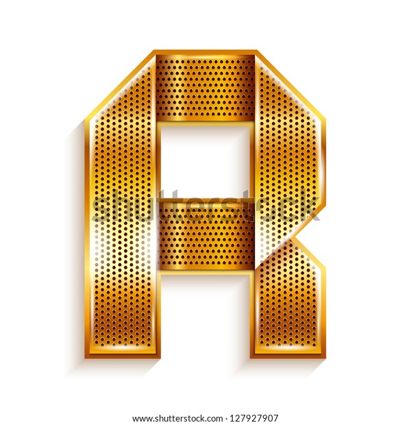 Font Folded Metallic Gold Perforated Ribbon Stock Vector (Royalty Free ...