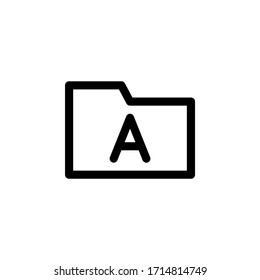 Font Folder User Interface Outline Icon Logo Vector Illustration
