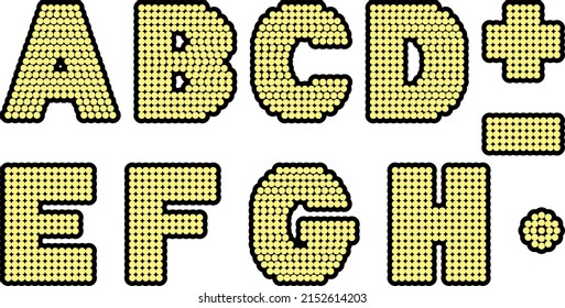 font in the form of dots