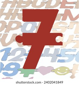 A font in the form of a puzzle with fastening elements that allow you to connect symbols into words.
Before laser cutting the letters, the background layers should be made invisible.