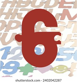 A font in the form of a puzzle with fastening elements that allow you to connect symbols into words.
Before laser cutting the letters, the background layers should be made invisible.
