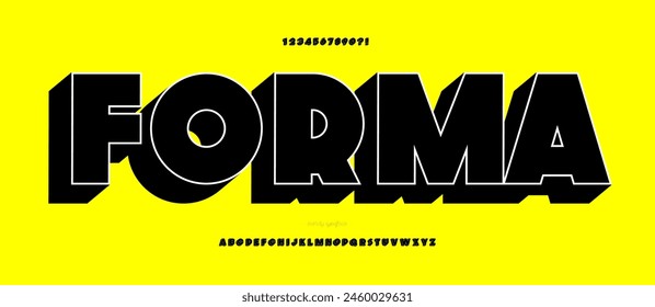 Font forma 3d bold style modern typography